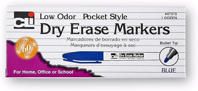 Charles Leonard Dry Erase Markers, Pocket Style - Image 2