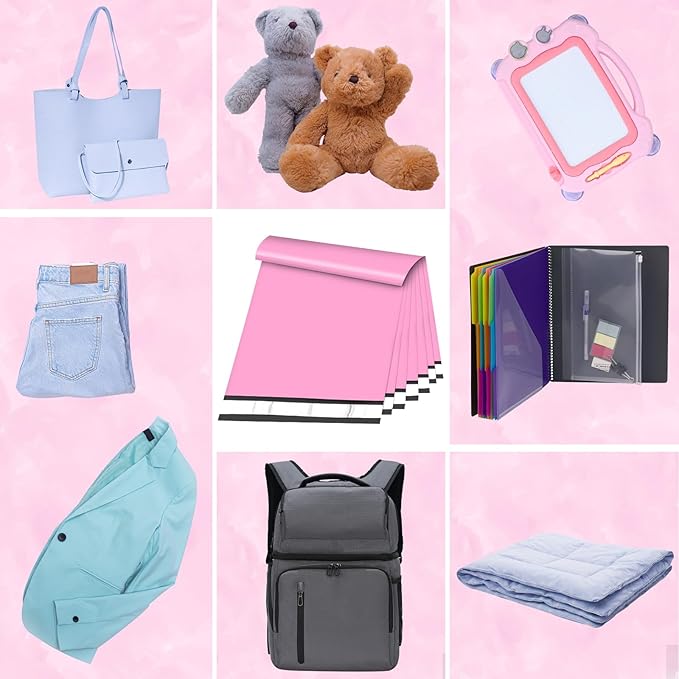 Large Poly Mailers 19x24 Inch 100 Pack, Shipping Bags for Clothing with Self-Sealing Tear-Resistant, Waterproof Poly Bags, Mailing Envelopes for Small Business (Pink)-DeskLoop Office