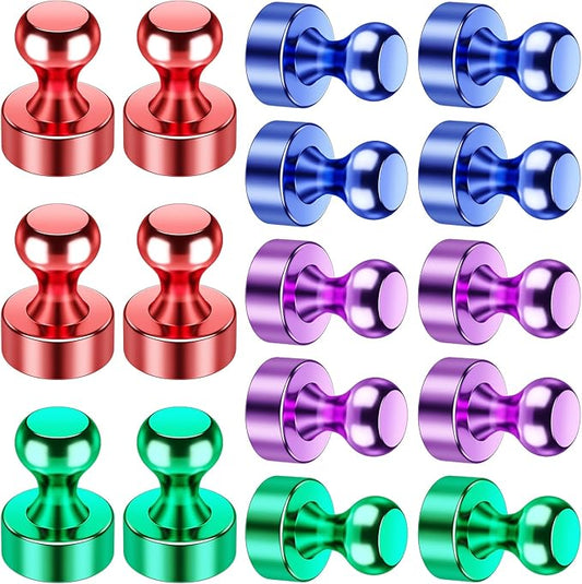 VNDUEEY Magnets for Fridge, Mini Refrigerator Colored Magnets for Whiteboard Classroom Strong Magnetic Push Pins Office Dry Erase Board Cute Decorative Magnetic Clips Heavy Duty Gadgets, 16 Pack-DeskLoop Office