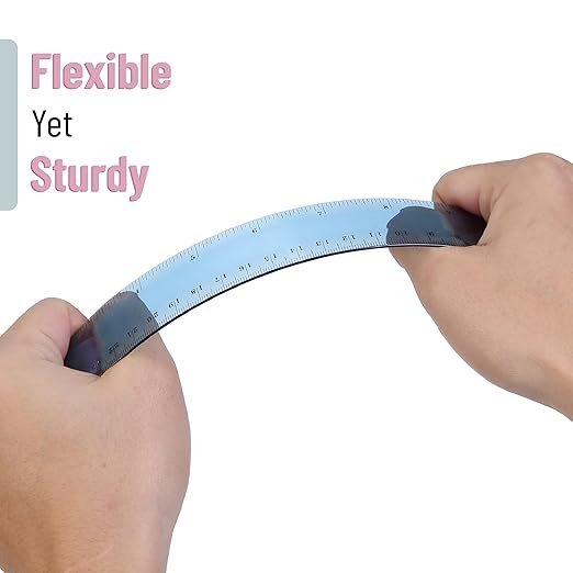 Mr. Pen- Plastic Rulers, 12 Inch, 6 Pack, Morandi Colors, Metric & Imperial, Clear Ruler Set-DeskLoop Office