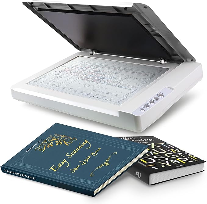 Plustek OS1180 - Flat Scanner for Graphics and Documents in A3 Format, Design Suitable for Libraries, Schools or Small Offices - Scanning A3 Documents in Approximately 9 Seconds-DeskLoop Office