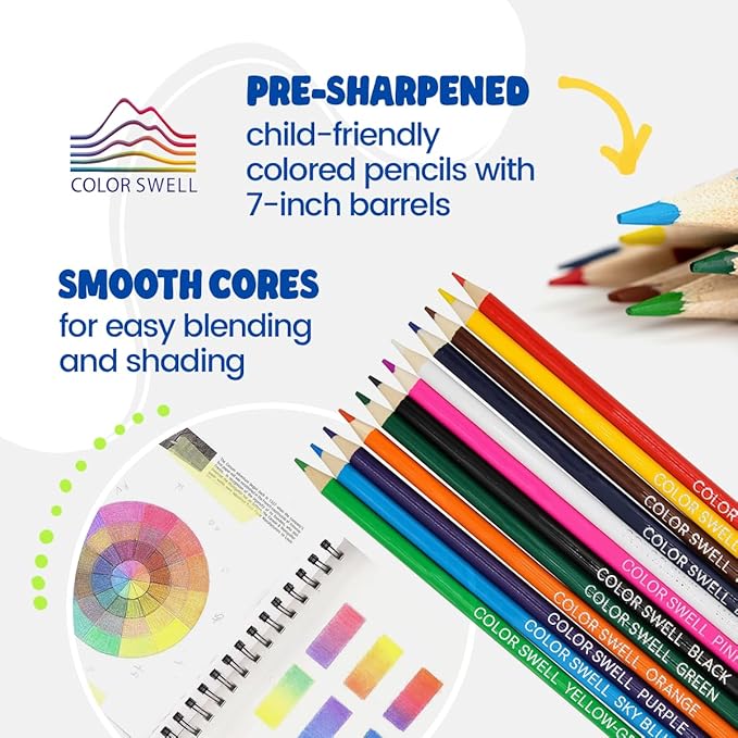 Color Swell Bulk Colored Pencils – 30 Sets, 360 Pre-Sharpened Assorted Vibrant Colors – Ideal for Kids, Teachers, and Classroom Supplies-DeskLoop Office