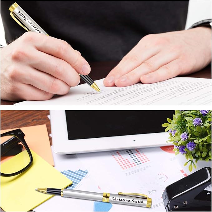 Amlion Personalized Pens Custom Engraved Pen with Name, Refillable Medium Refill, Personalized Gifts for Men Women-DeskLoop Office