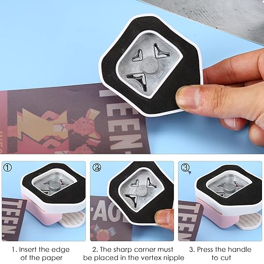 LOONENG 3 Way Corner Rounder Punch, 4mm, 7mm, 10mm 3 in 1 Corner Cutter for Paper Crafts, Laminator, Cardstock, DIY Projects, Photocards, Card Making and Scrapbooking-DeskLoop Office