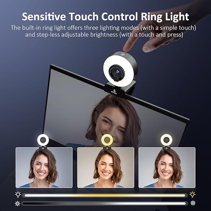 NexiGo N960E Pro 60FPS Webcam with Mic/Headset Jack and Extra USB Port, 1080P Web Camera with Light, Fast AutoFocus, Built-in Privacy Cover, for Zoom Meeting Skype Teams Twitch-DeskLoop Office