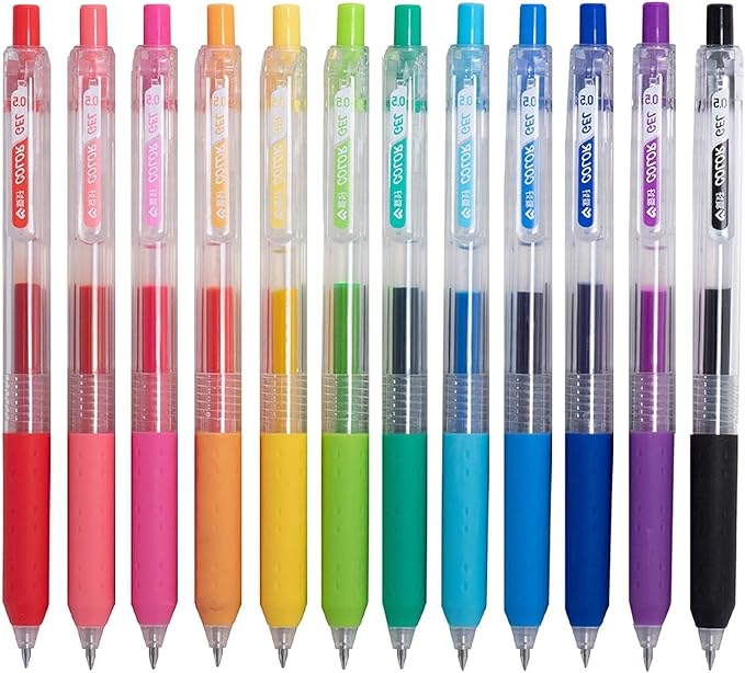 Jelly colors Journal Planner Pens Colorful 0.5mm Markers Fine Tip Drawing Pen Porous Fineliner Pen for Bullet Journaling Writing Note Taking Coloring Art Office School Supplies (12 jelly colors)-DeskLoop Office