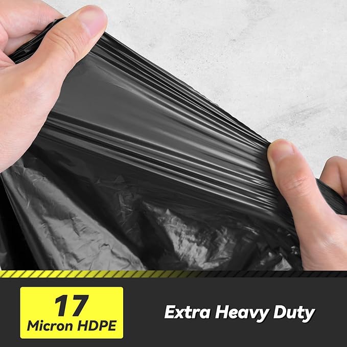 100 Count 17 Micron Extra Heavy Duty 4 Gallon Trash Bags, Sturdy & Tear-Resistant Small Trash Bags for Bathroom & Kitchen-DeskLoop Office