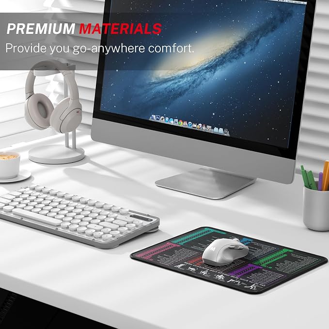 MROCO Essential Office & Gaming Mouse Pad, 8.5 x 11 Inch, Shortcuts | Anti-Fray - Image 6