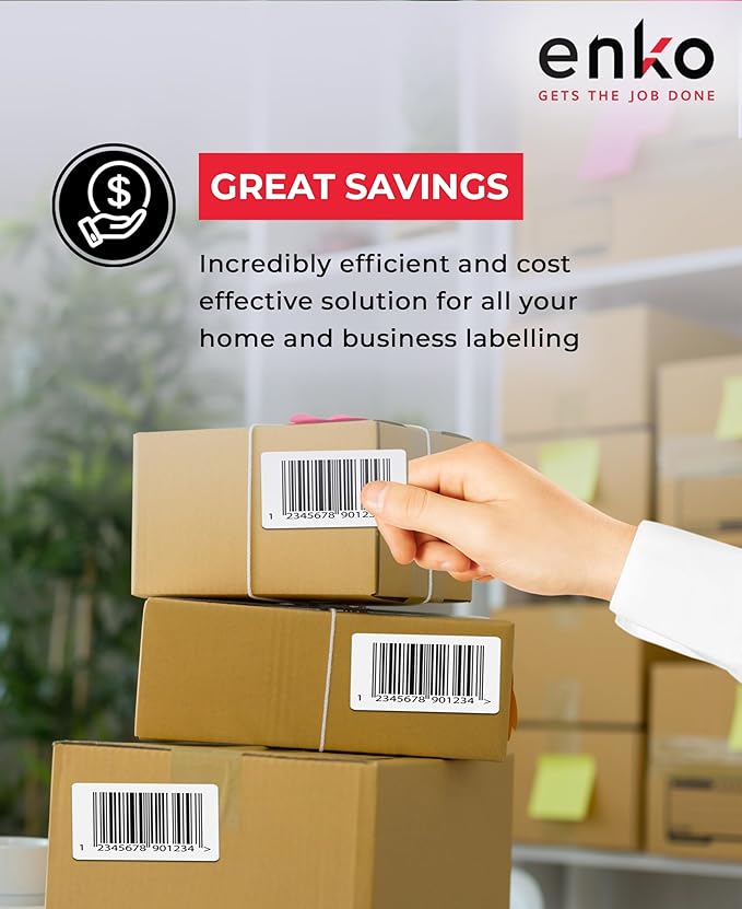 enKo 4" x 2" Labels for Zebra Desktop Printers (48 Rolls | 36,000 Labels) Direct Thermal Address Mailing Shipping Barcode FBA Stickers FNSKU Label for Zebra and Eltron (Perforated)-DeskLoop Office