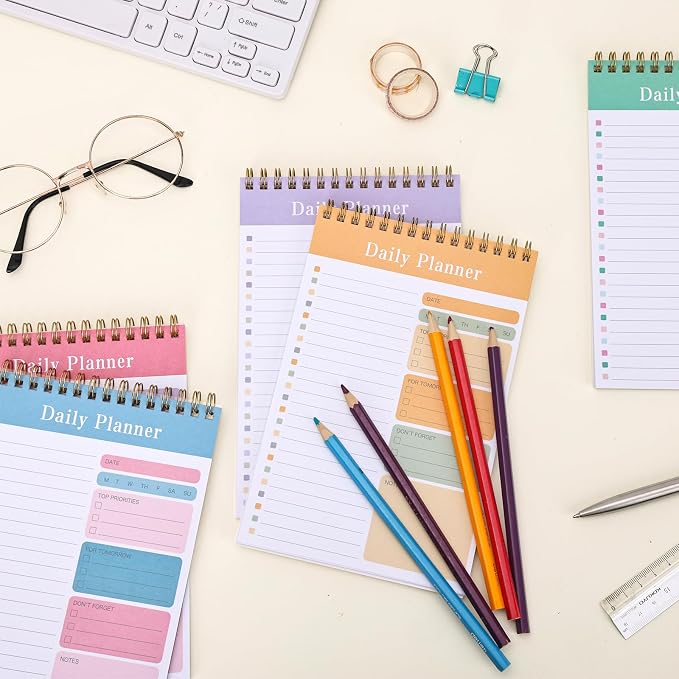LABUK 5 Pack Daily To Do List Notebook 5" x 8" Daily Planner 30 Sheets Spiral - Image 7