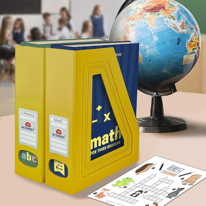 Acrimet Magazine File Holder, Durable Rack, Space-Saving Organizer (Plastic) (Yellow Color) (2 pack)-DeskLoop Office