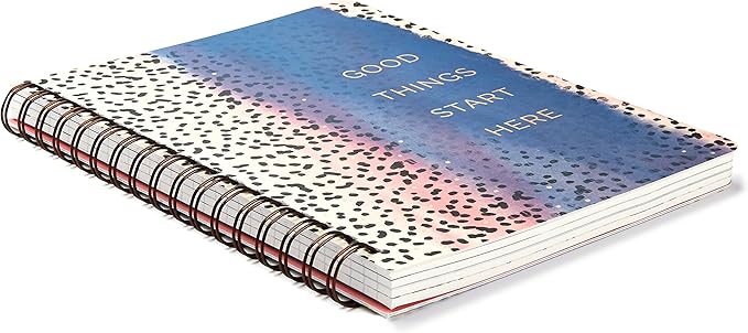 Compendium Spiral Notebook - Good Things Start Here — A Designer Spiral Notebook with 192 Lined Pages, College Ruled, 7.0”W x 9.25”H-DeskLoop Office