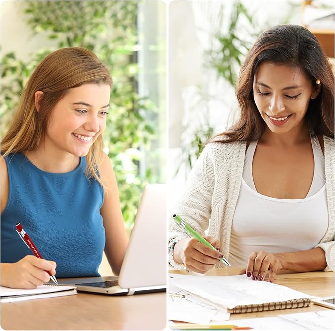 Personalized Pens 50pcs with Stylus Custom Ballpoint Pens in Bulk Engraved with Logo Text Personalized Bulk Black Ink for Office College Business-DeskLoop Office