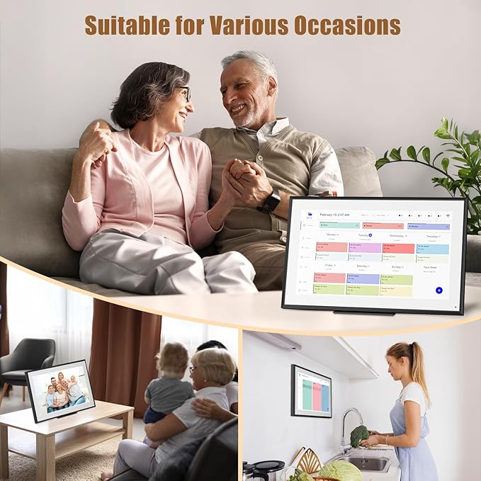 15.6 inch Wall Planner Digital Calendar Electronic Calendar Chore Chart,2025 Smart Touchscreen Full HD Interactive Display for Family Schedules,Wall/Desk Mountable for Seamless Scheduling/Organizing-DeskLoop Office