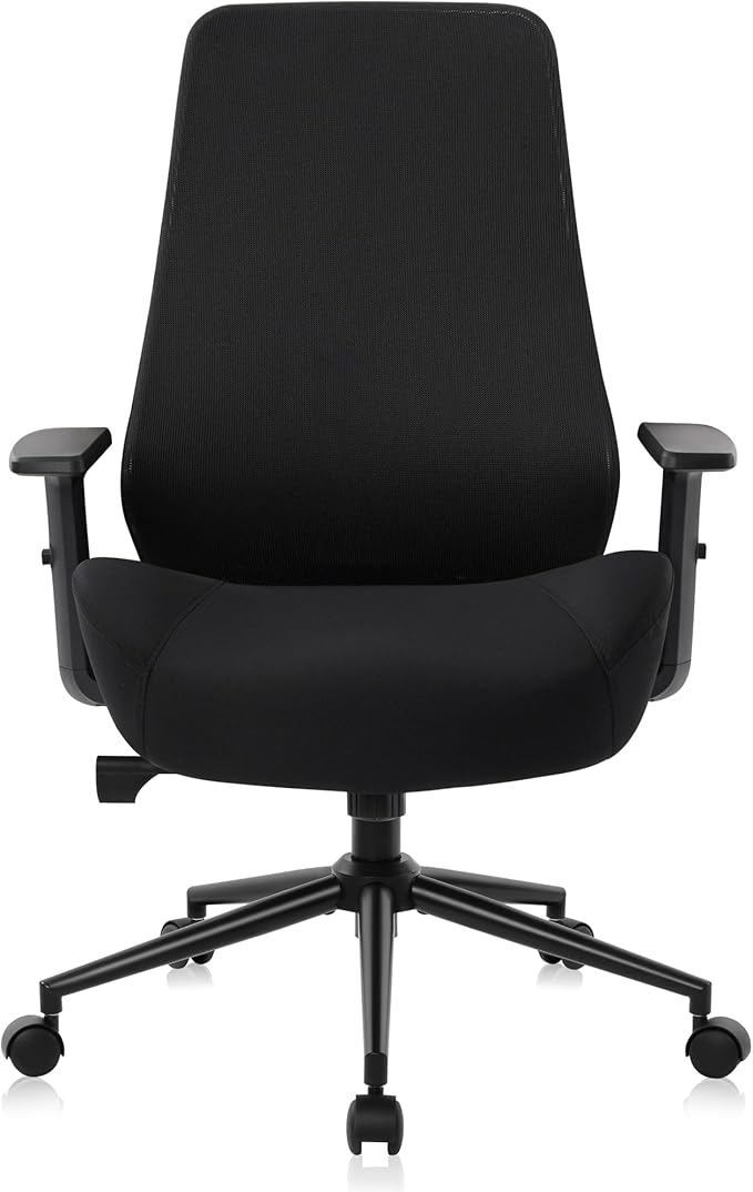 HYLONE Office Chair, 5" Thickened Seat Ergonomic Desk Chair with Adjustable Armrests, Home Office Computer Chairs for Long Hours Mesh Executive Chair(Black)-DeskLoop Office