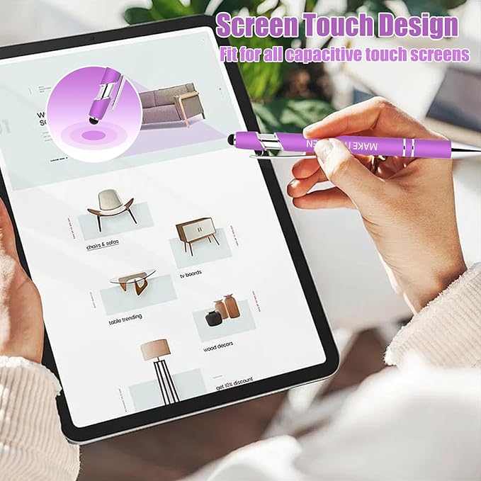 30 Pcs Inspirational Pens Bulk - Motivational Ink Ballpoint Pen with Quotes Stylus Tip Nurse Gifts for School Coworkers Office Supplies Black Ink-DeskLoop Office