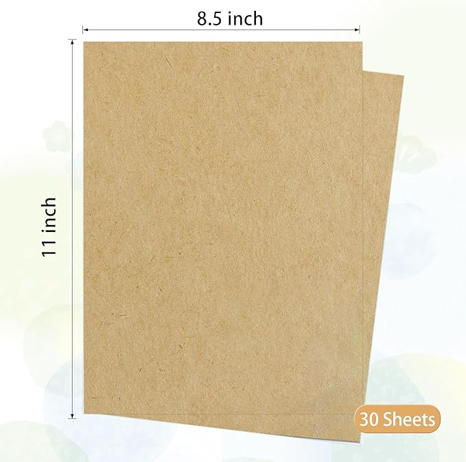 Kraft Sticker Paper Labels, 30 Sheets, Laser/Inkjet Printing - Letter Size (8.5 x 11)-DeskLoop Office