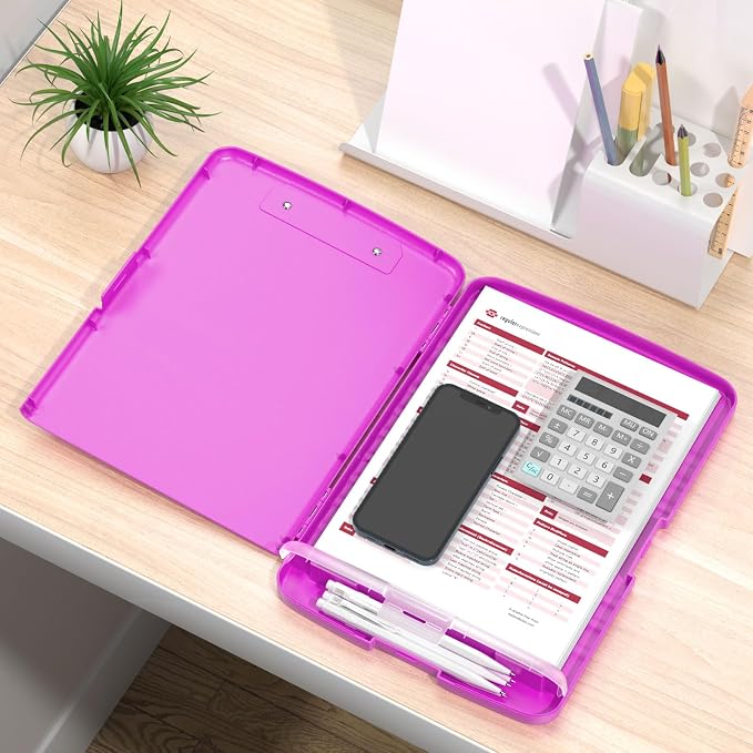 Rimilak Plastic Clipboard with Storage, 8.5 x 11 High Capacity Folio Nursing - Image 7
