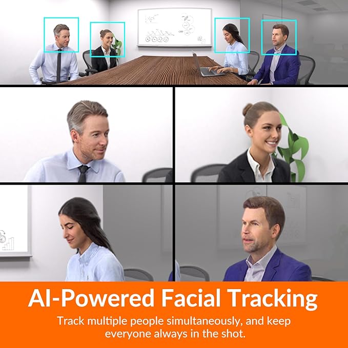 Innex C831 180° Panoramic 4K Wide Angle Webcam with Microphone, AI Facial Tracking for Windows, Mac, Easy Setup Conference Room Camera with Flexible View Angle for Meeting Room, Huddle Space-DeskLoop Office