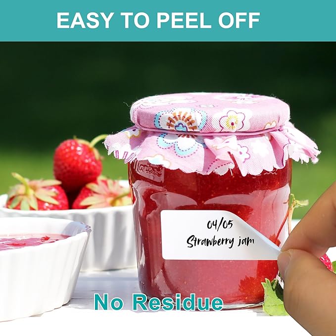 CATIFLIN 600 Blank Removable Freezer Label Stickers, 1”x3” Waterproof Adhesive Paper Tags with Perforation, Easy to Write & Peel for Food Jars, Bottles, Containers, Refrigerator, Storage-DeskLoop Office