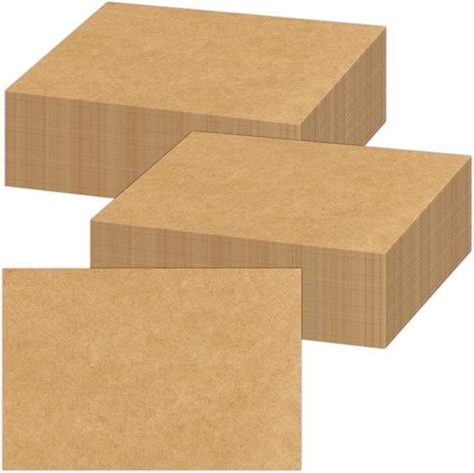 5x7 Blank Kraft Cardstock Paper (Set of 50) Thick Paper - 80lb Flat Cards Stock Printer Paper for Make Your Own DIY Invitations, Note, Greeting, Table Cards - Writing, Stamping, Painting, Drawing-DeskLoop Office