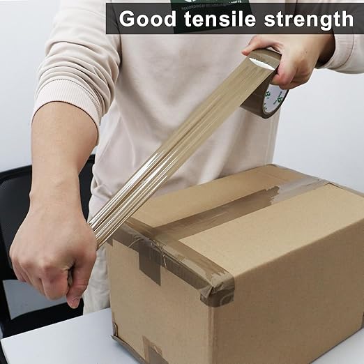 BOMEI PACK 72Rolls Brown Packing Tape with Dispenser, Bulk Box Packing Tape Rolls for Packaging, Shipping and Moving, 2.4Mil 1.88 Inch x 60 Yard-DeskLoop Office