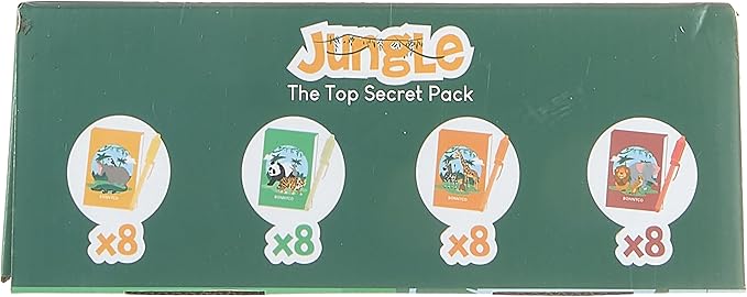 BONNYCO Invisible Ink Pen and Notebook Pack 32 Safari Party Favors for Kids Magic Spy Pen Goodie Bags Stuffers for Kids | Jungle Goody Bag Stuffers Return Gifts Birthday, Classroom Prizes Students-DeskLoop Office