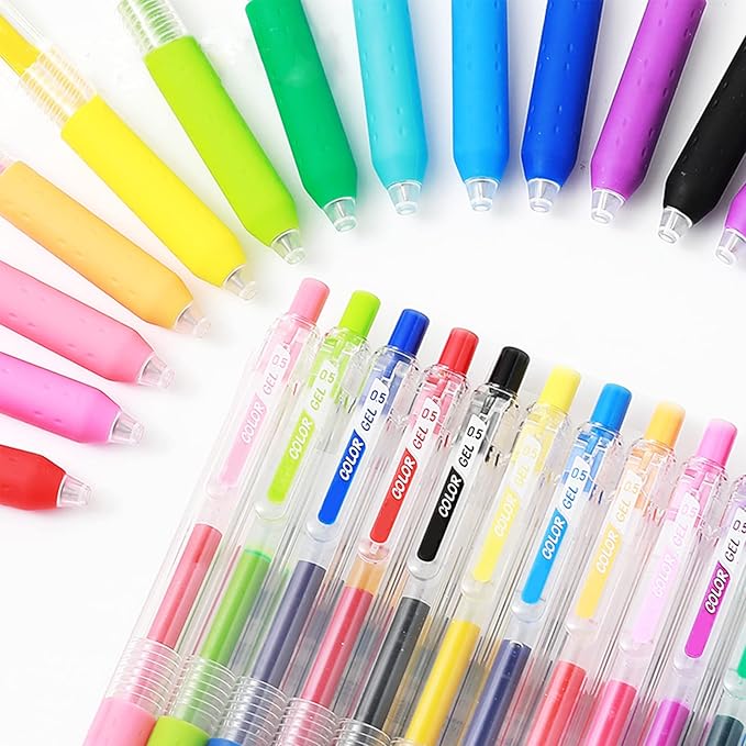 Jelly colors Journal Planner Pens Colorful 0.5mm Markers Fine Tip Drawing Pen Porous Fineliner Pen for Bullet Journaling Writing Note Taking Coloring Art Office School Supplies (12 jelly colors)-DeskLoop Office
