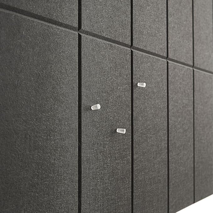 Large Cork Board for Office - Pack of 24 - Black Felt Board Alternative - Felt Bulletin Board Tiles for Office Wall Decor, Push pin Board Wall Organizer for Office (Black)