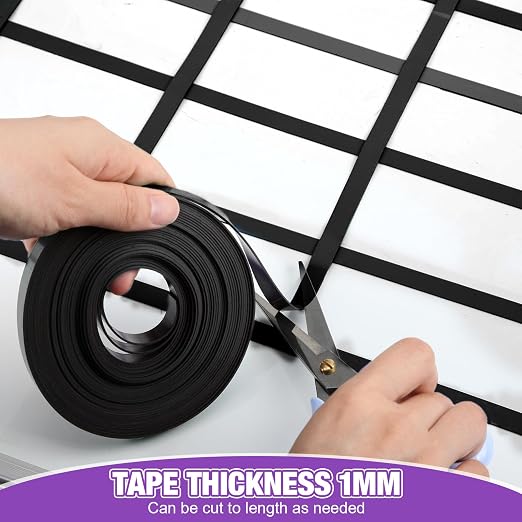 6 Rolls Black Magnetic Tape Roll Thin Strips, 1/2.5 Inch x 33 ft Magnetic - Image 6