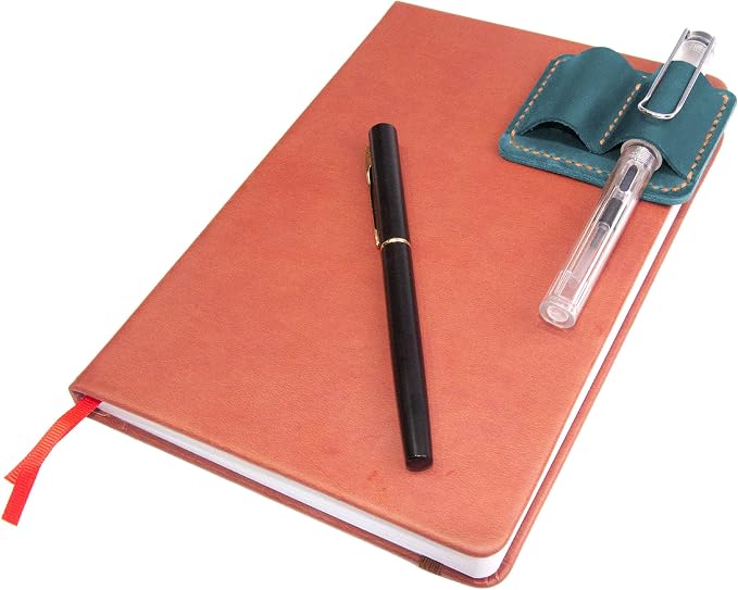 Handmade Leather Pen Holder Clip Notebook Pen Loop Stylish, notebook pen pencil - Image 4