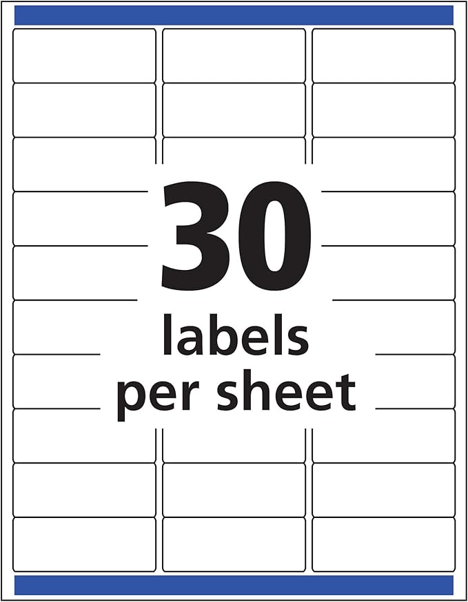Avery Printable Address Labels with Sure Feed, 1" x 2-5/8", Matte Clear, 300 Blank Mailing Labels (18660)-DeskLoop Office