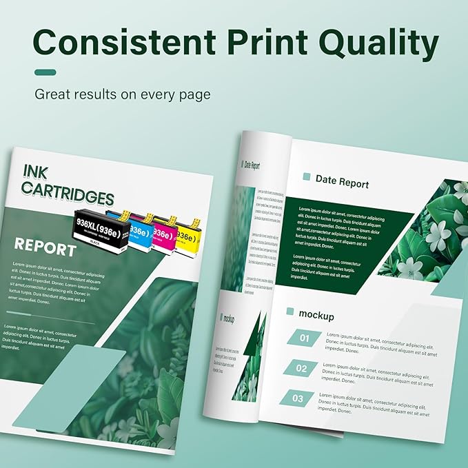 936XL 936 9125e Ink Cartridges Combo Pack: Replacement for HP 936e 936 Ink Cartridges for HP Printers OfficeJet Pro 9125e 9120e 9730e 9130 9135e 9122e 9128e 9110b 9120b 9130b 9130e-DeskLoop Office