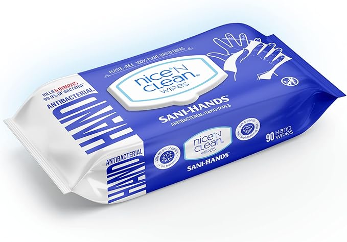 Nice 'N CLEAN Sensitive Skin Wet Hand Wipes 90ct (8-Pack) | Infused with Aloe | Hypoallergenic Wipes More Effective than Gel-DeskLoop Office