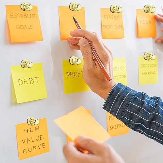 MIKEDE Fridge Magnets - 15 Pcs Gold Neodymium Push Pins for Whiteboard, Office, School & Classroom-DeskLoop Office