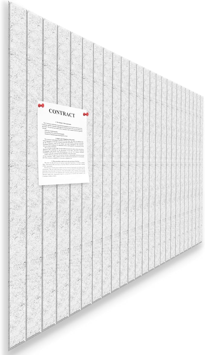Large Cork Board for Office White Grey Felt Board Alternative-12 Pack Felt Wall - Image 5