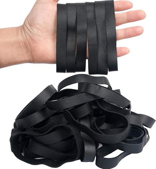 HAIDIBAO-Rubber Bands 40 Pcs size#105 Big black rubber band large Elastic Band rubber bands office supplies Heavy Duty wide Strong Elastic bands Outdoor (5.12" x 0.6")-DeskLoop Office