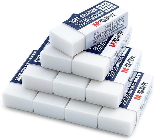 M&G 24 Pack Erasers Pencil Erasers, 2B White Rubber Eraser Rectangular Bulk for Kids School Students Office, Art Erasers for Drawing-DeskLoop Office