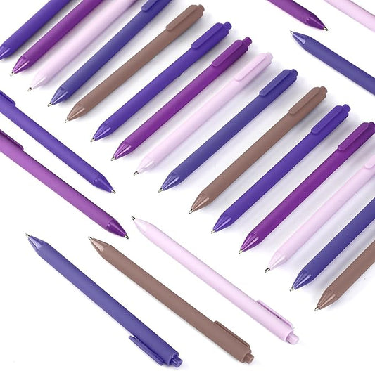 100 Pcs Ballpoint Pens Bulk Retractable Writing 1. 0 mm Black Ink Cute Pens Smooth Writing Color Fancy Gift for Teacher Student Employee Office School Home Baby Shower Supplies (Purple Series)-DeskLoop Office