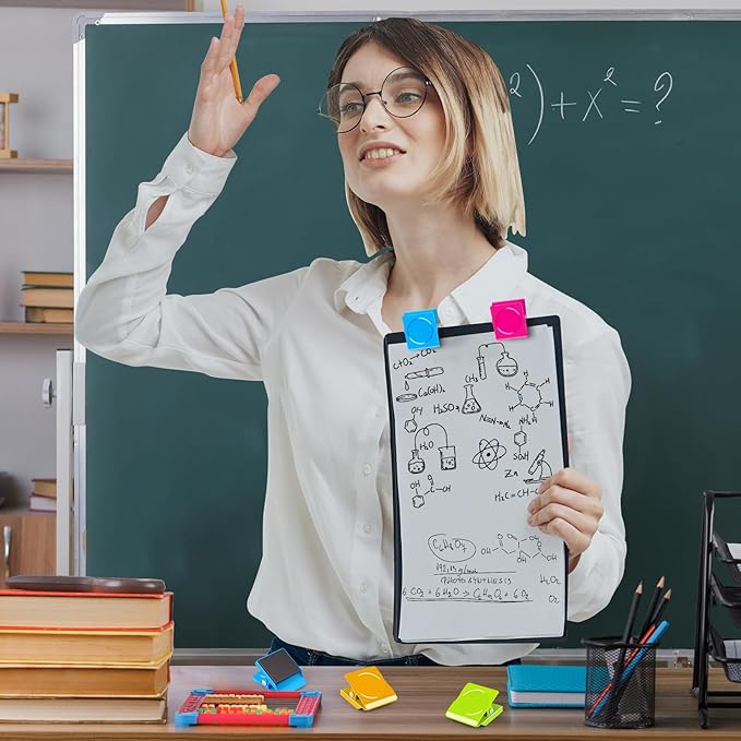 Grtard 8 Pack Magnetic Clips Heavy Duty, Colorful Strong Fridge Magnet Clips Heavy Duty, Metal Magnet Clips for Fridge, Clip Magnets, Magnetic Clips for Refrigerator, Locker, Whiteboard, Home, Office-DeskLoop Office