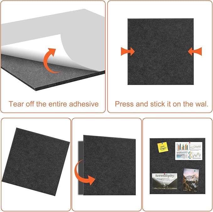 Cork Boards for Walls 48" x 36" Felt Board Alternative, 12 Pack Felt Wall Tiles Bulletin Board, Large Cork Board for Office Pin Board Tack Board Cork Boards-DeskLoop Office