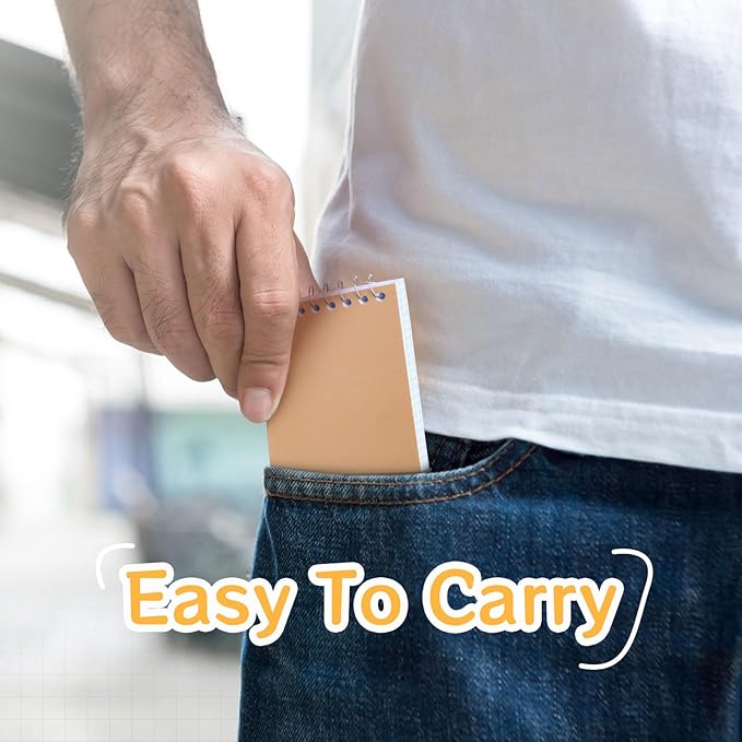 Teling 50 Pcs Spiral Graph Paper Memo Pads Bulk 3x5 Inch Small Note Pads Top Spiral Pocket Graph Notebook 75 Pages Mini Grid Steno Notepads for Writing Sketching Drawing School Office Work Supplies-DeskLoop Office