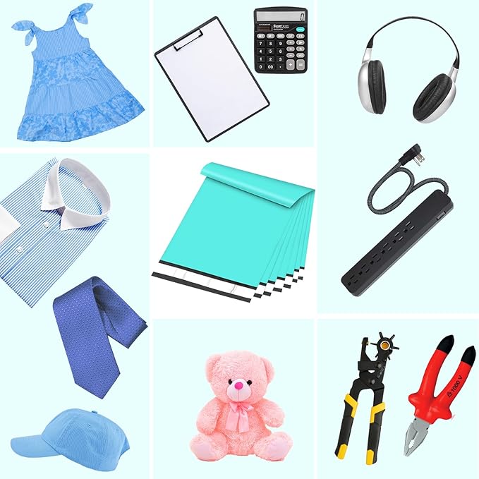 Poly Mailers 10x13 Inch 200 Pcs, Teal Shipping Bags, Mailing Envelopes with Self Seal Adhesive Strip, Waterproof and Tear-Proof Poly Bags for Non-Fragile Items-DeskLoop Office