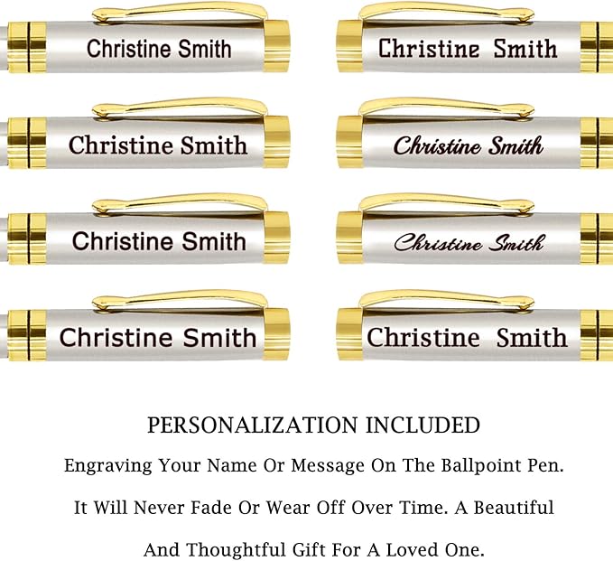 Amlion Personalized Pens Custom Engraved Pen with Name, Refillable Medium Refill, Personalized Gifts for Men Women-DeskLoop Office