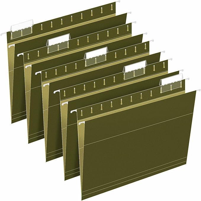 Hanging File Folders, RAZCC 30 Pack Reinforced Hanging Folders Letter Size, Designed for Bulky Files, Filing Cabinet, Adjustable Tabs, Green-DeskLoop Office