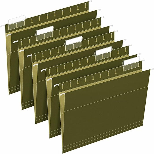 Hanging File Folders, RAZCC 30 Pack Reinforced Hanging Folders Letter Size, Designed for Bulky Files, Filing Cabinet, Adjustable Tabs, Green-DeskLoop Office