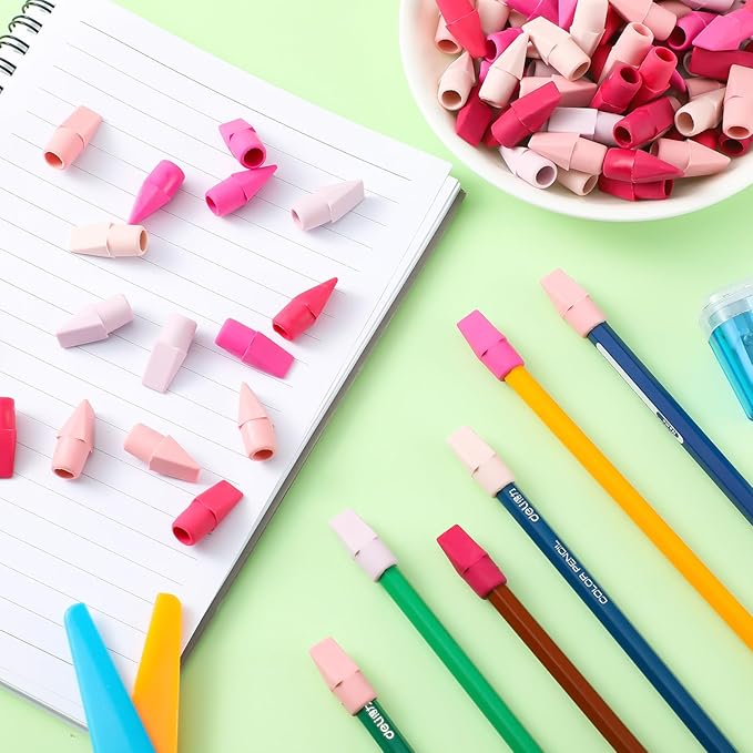 240 Pcs Pencil Top Erasers Cap Bulk Cute Pencil Toppers Erasers School Office Supplies for Students Teachers Art School Office Classroom Supplies(Pink)-DeskLoop Office