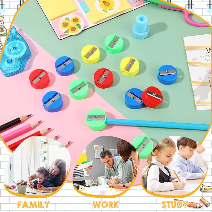 Fainne 200 Pcs Pencil Sharpeners Bulk, Mini Manual Pencil Sharpeners Handheld - Image 6