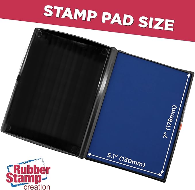Large Premium Blue Ink Stamp Pad - 5" by 7" - Quality Felt Pad-DeskLoop Office
