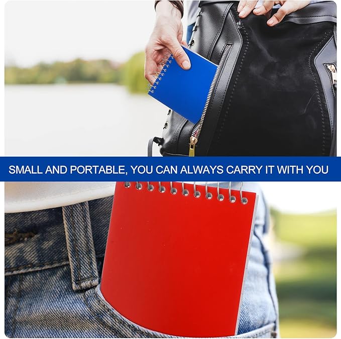 50 Pcs Small Pocket Notebooks 3 x 5 Inch Mini Memo Spiral Notepads Top Bound College Ruled Lined Note Pads for Back School Office Journaling Noting, 75 Sheets/Pad (Neon)-DeskLoop Office